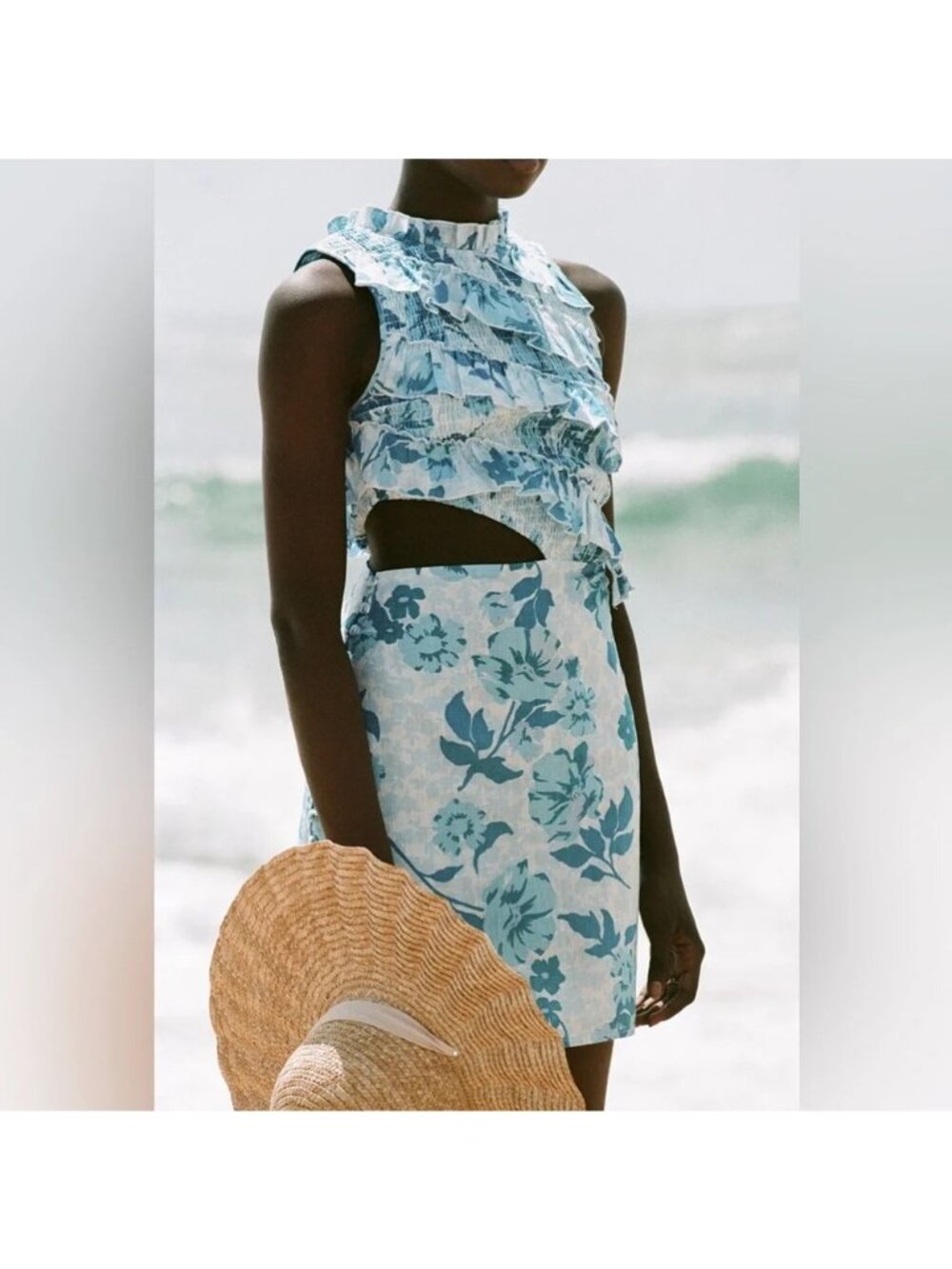 NWT SABO Skirt Gisella Cutout Dress – Azure Flora – Size Small Floral Mini